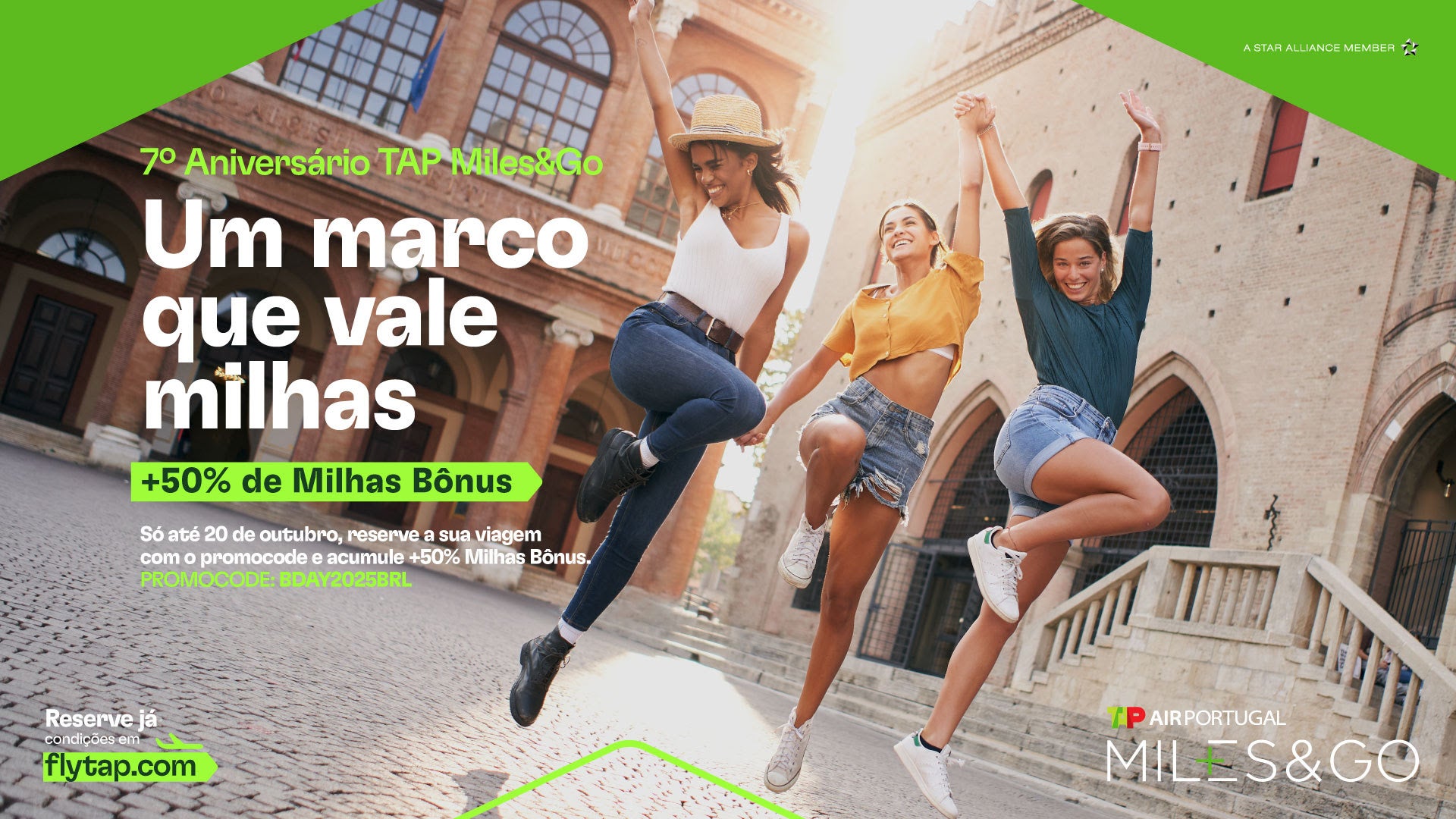No seu sétimo aniversário, o TAP MILES&GO oferece mais de 50% de milhas bônus 1