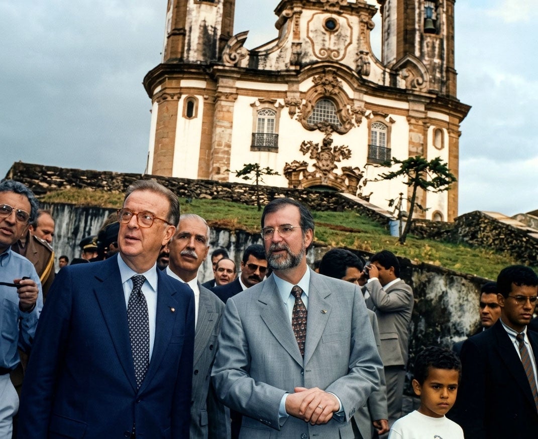 Colunista recebe Jorge Sampaio em encontro que simboliza os laços entre Portugal e Minas Gerais