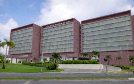 Fachada do Vila Galé Reserva do Paiva com palmeiras à frente