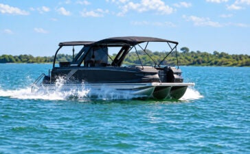 F-Boat 9500 navegando sobre a água em atividade de turismo náutico